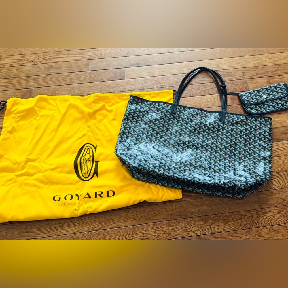 Goyard Saint Louis Tote limited edition “Pool”. Black with turquoise! GM!